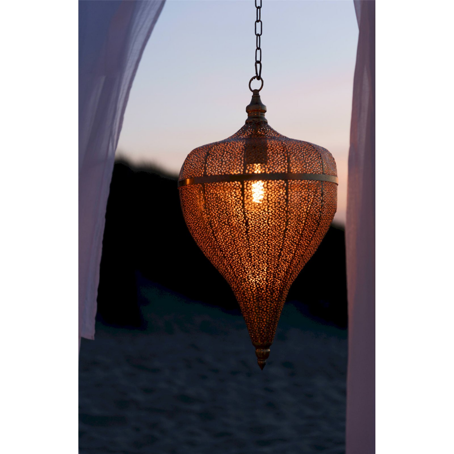 Lampe suspendue en métal forme goutte organique