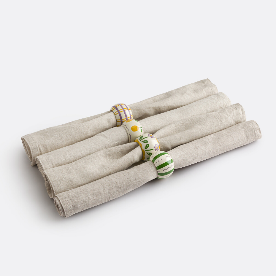 Lot de 4 ronds de serviette en manguier, Halia