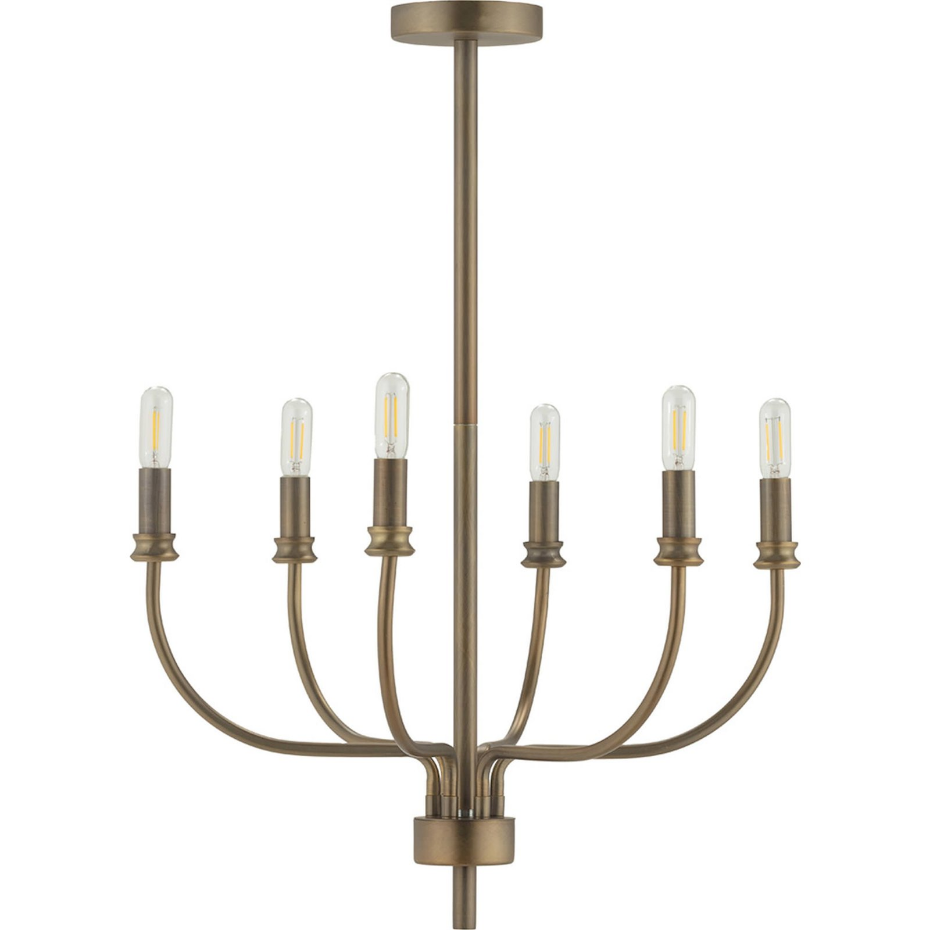Suspension ronde en laiton vieilli style architecte