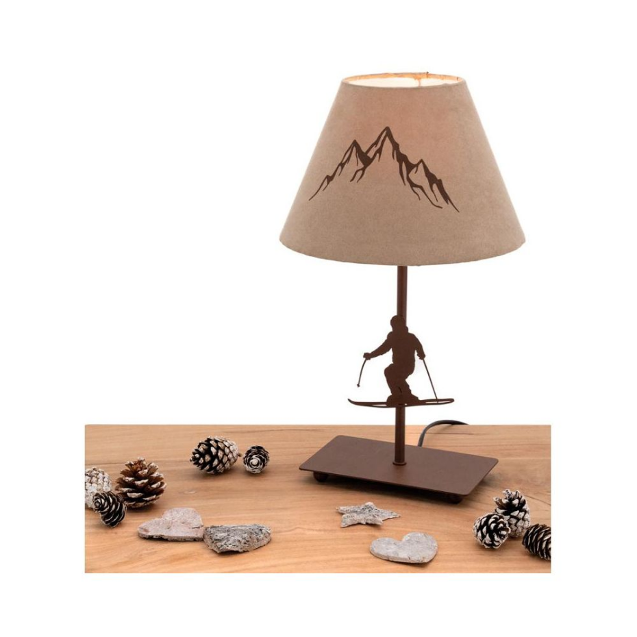 Lampe à poser métal découpé Chatel Skieur