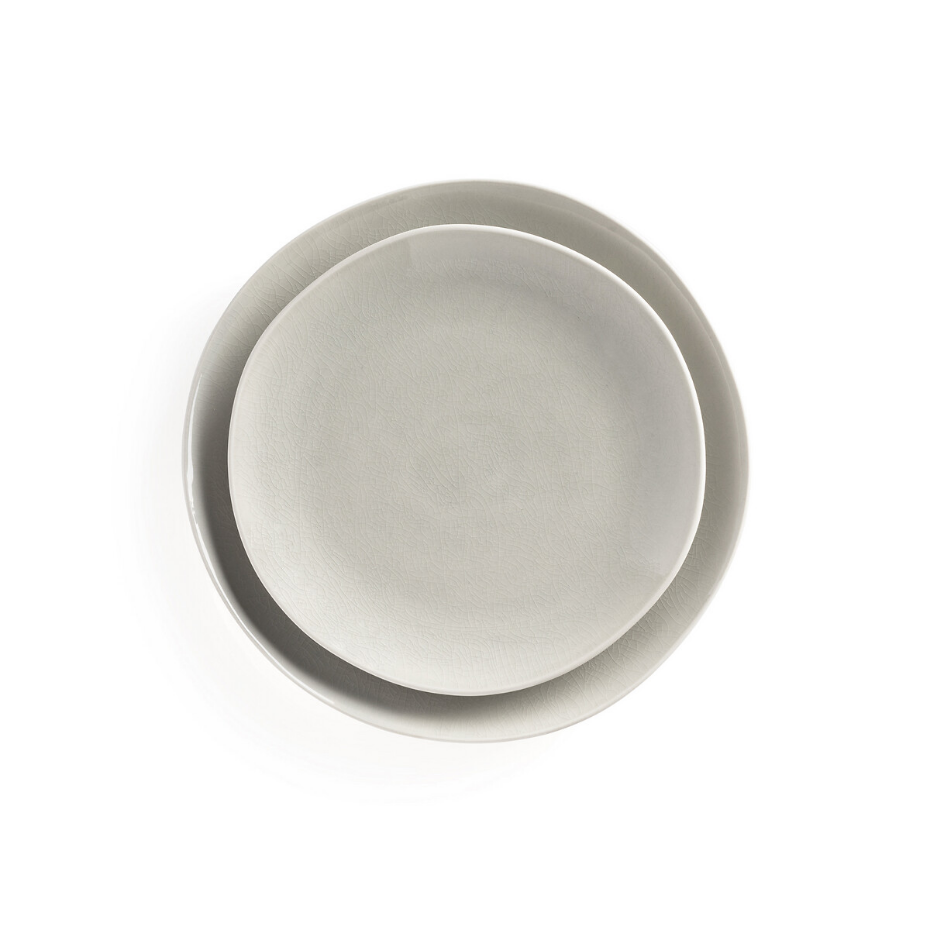 Lot 4 assiettes plates craquelées, GOGAIN