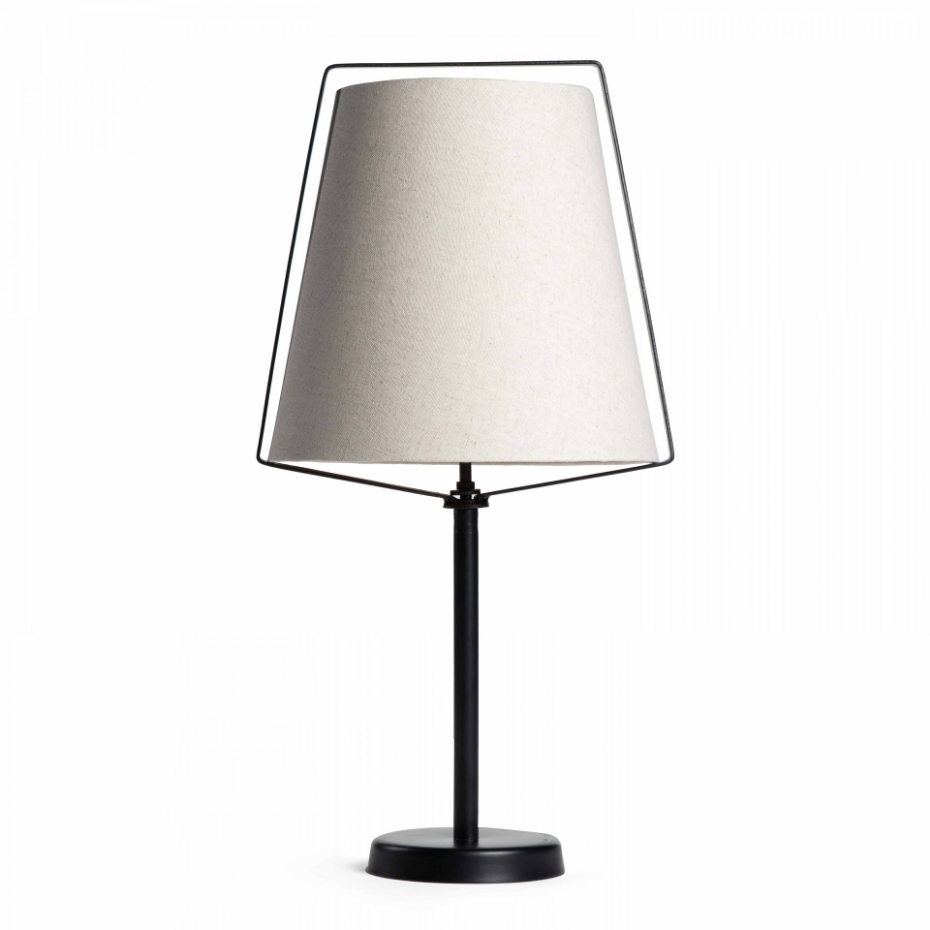 Lampe à poser en métal et lin, KONTUR