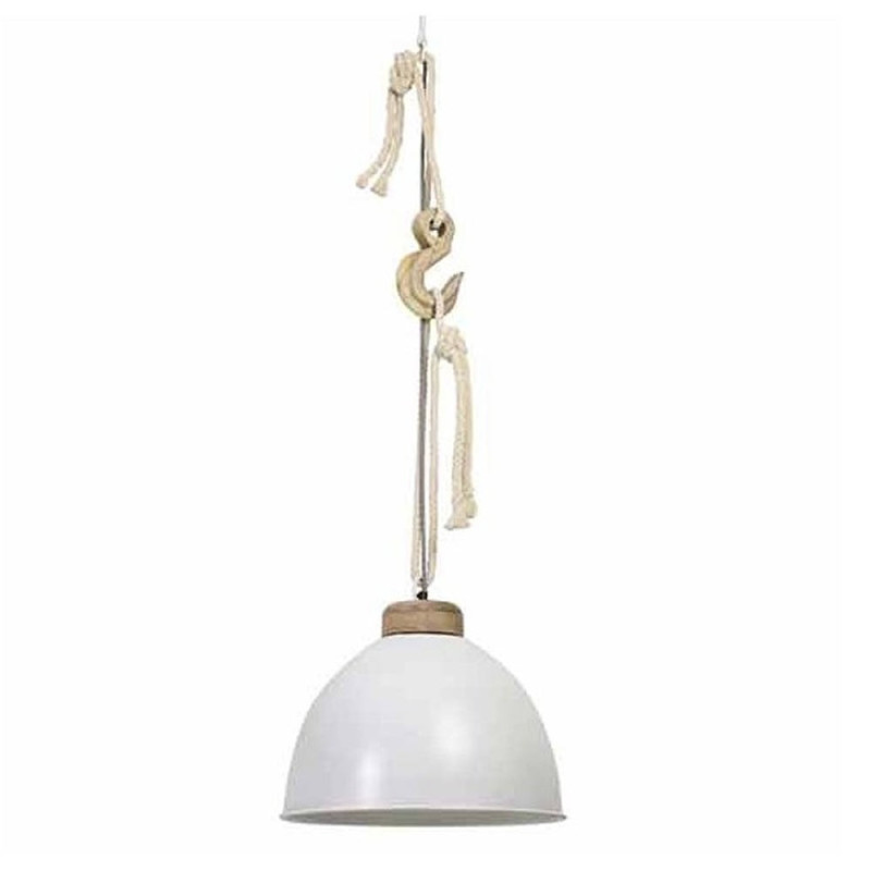 Suspension Navire Blanche Metal Et coloration Bois Naturel