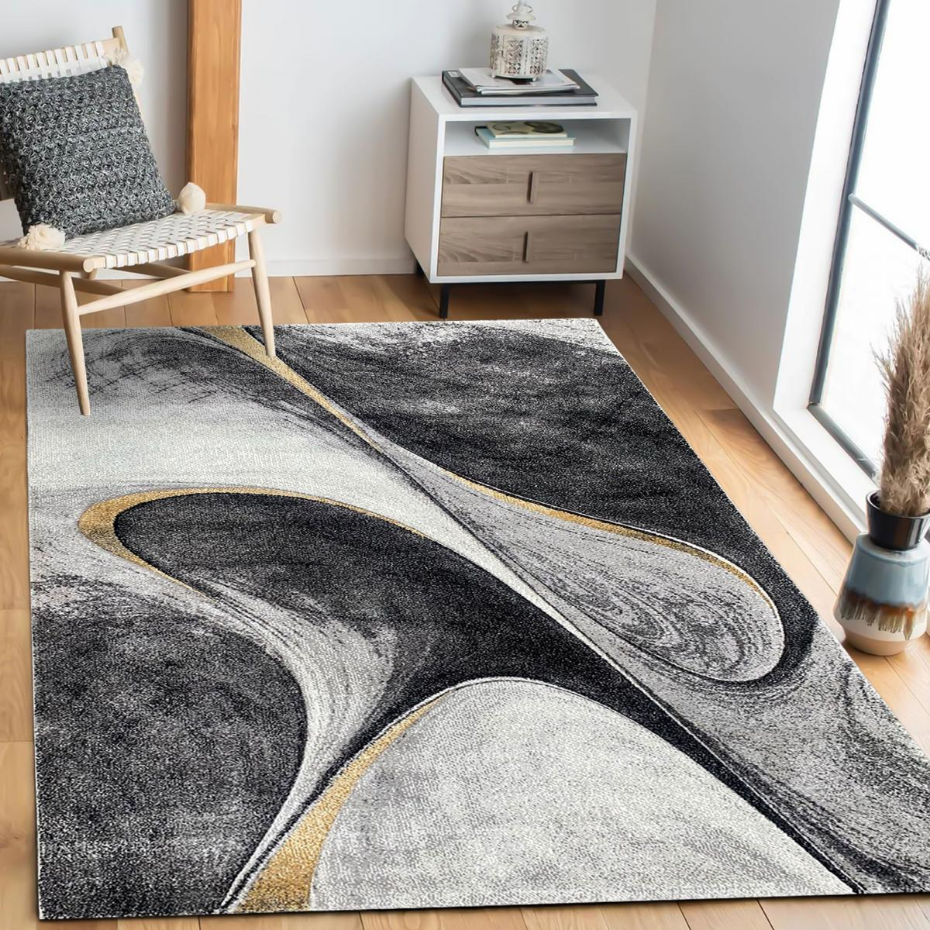 Tapis salon et chambre tissé motif géométrique LYN8 MADILA