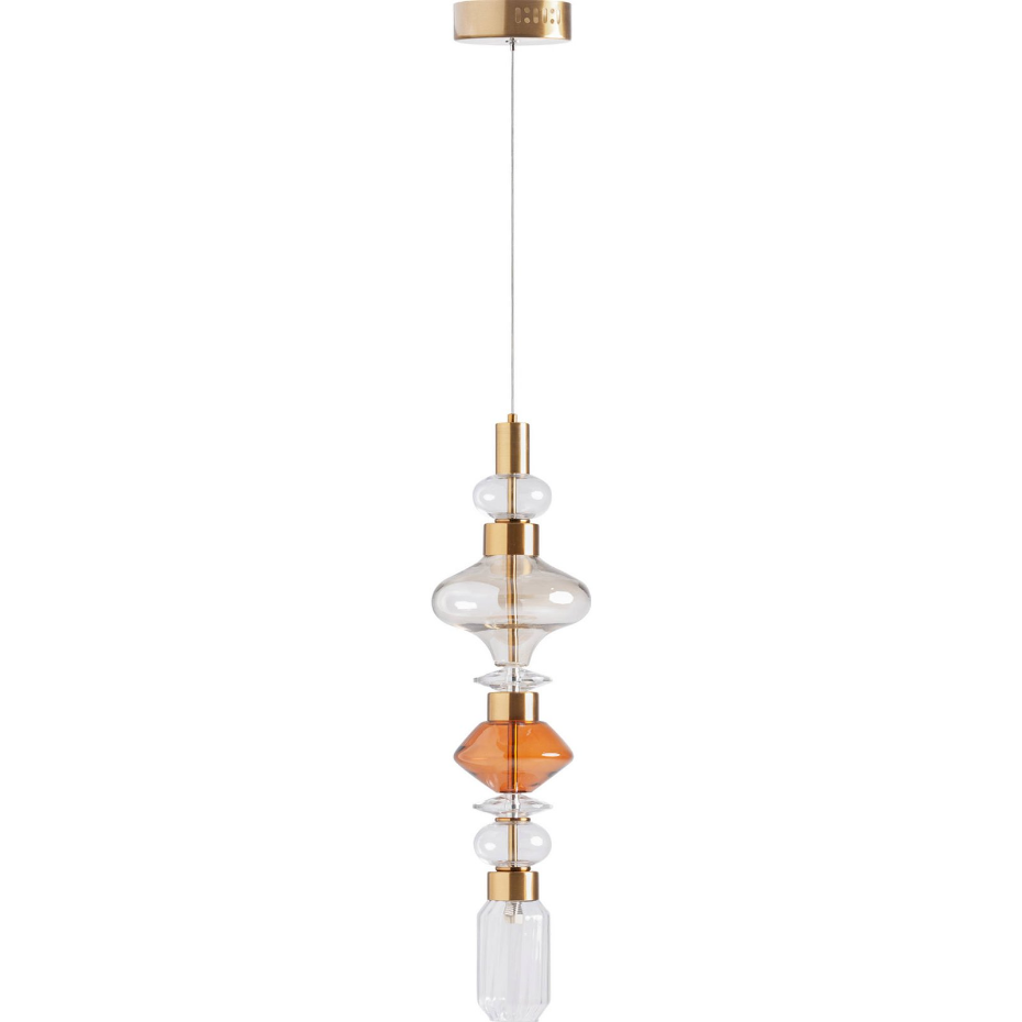 Lustre art déco en cristal fumé