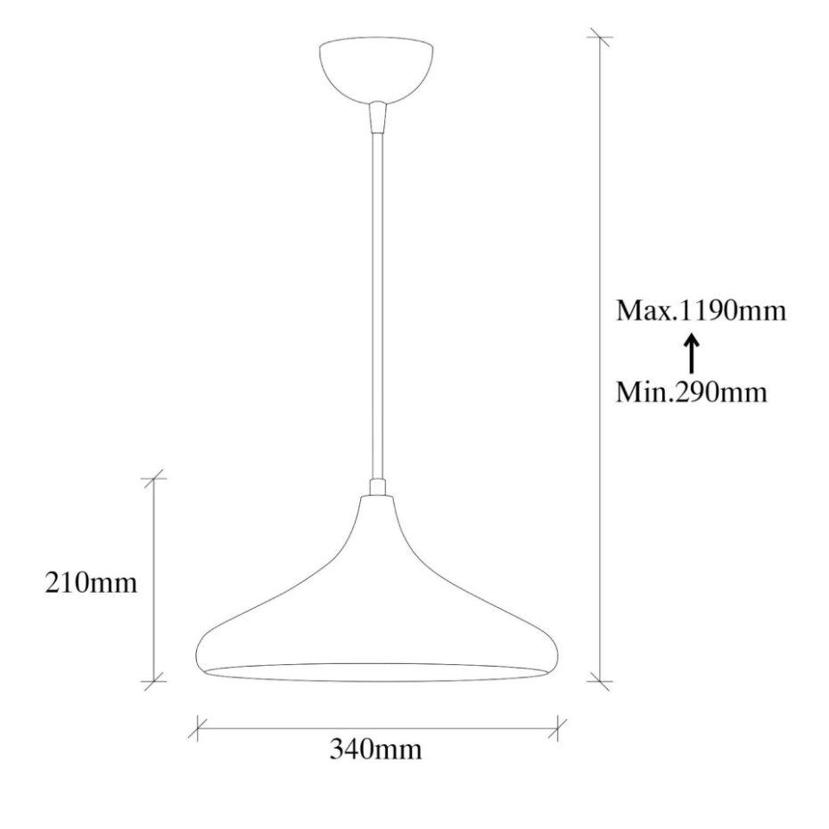 Suspension soucoupe en métal brossé SILE