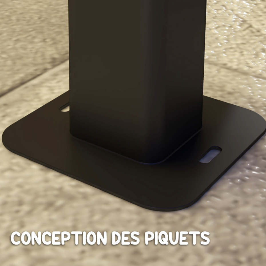 Lot de 2 lampes d'extérieur - bornes lumineuses LED - alu noir