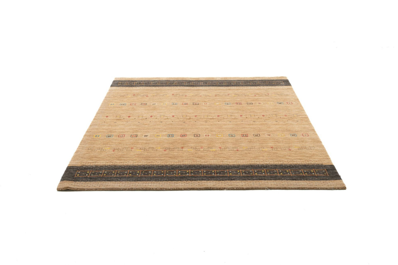 Tapis salon gabbeh Lori Dream Gold tissé main