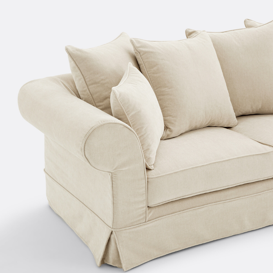 Canapé droit, convertible, 2 ou 3 places, en polyester chiné, ADELIA