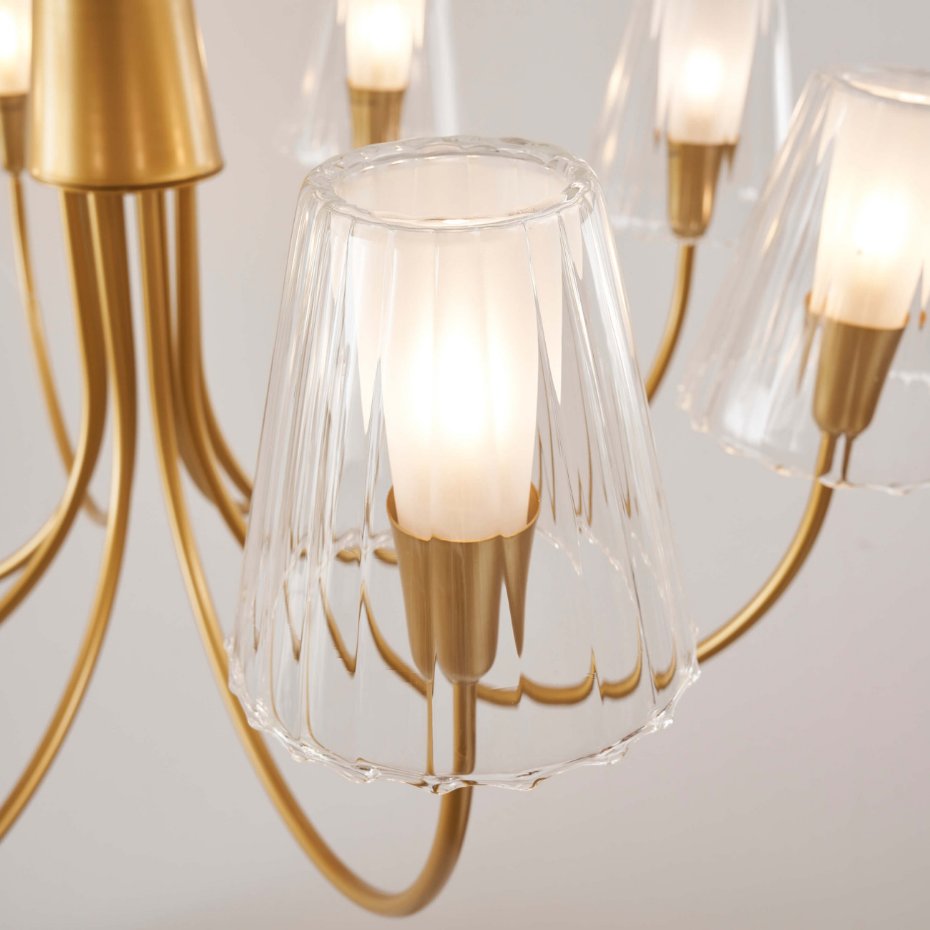 Lustre baroque abat-jours en verre - CERENOVA