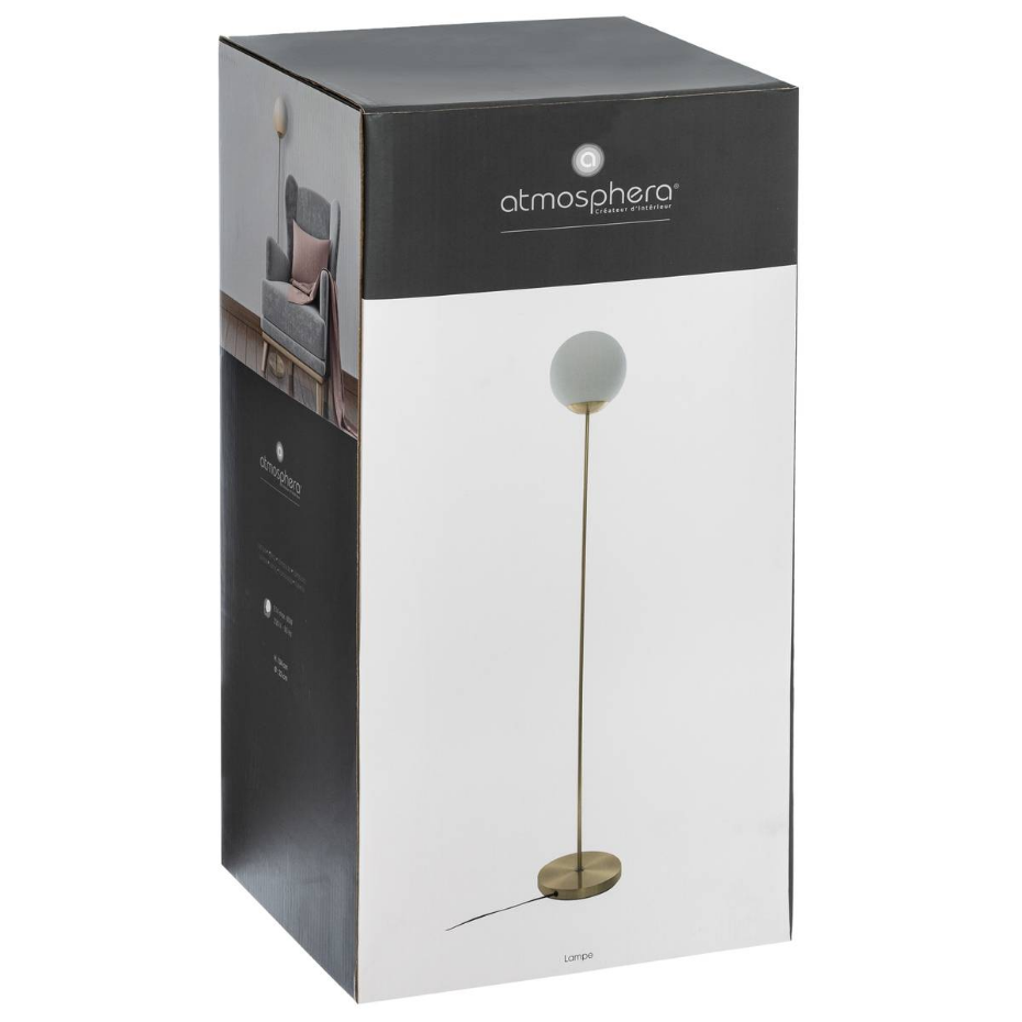 Lampadaire métal et verre dépoli DRIS