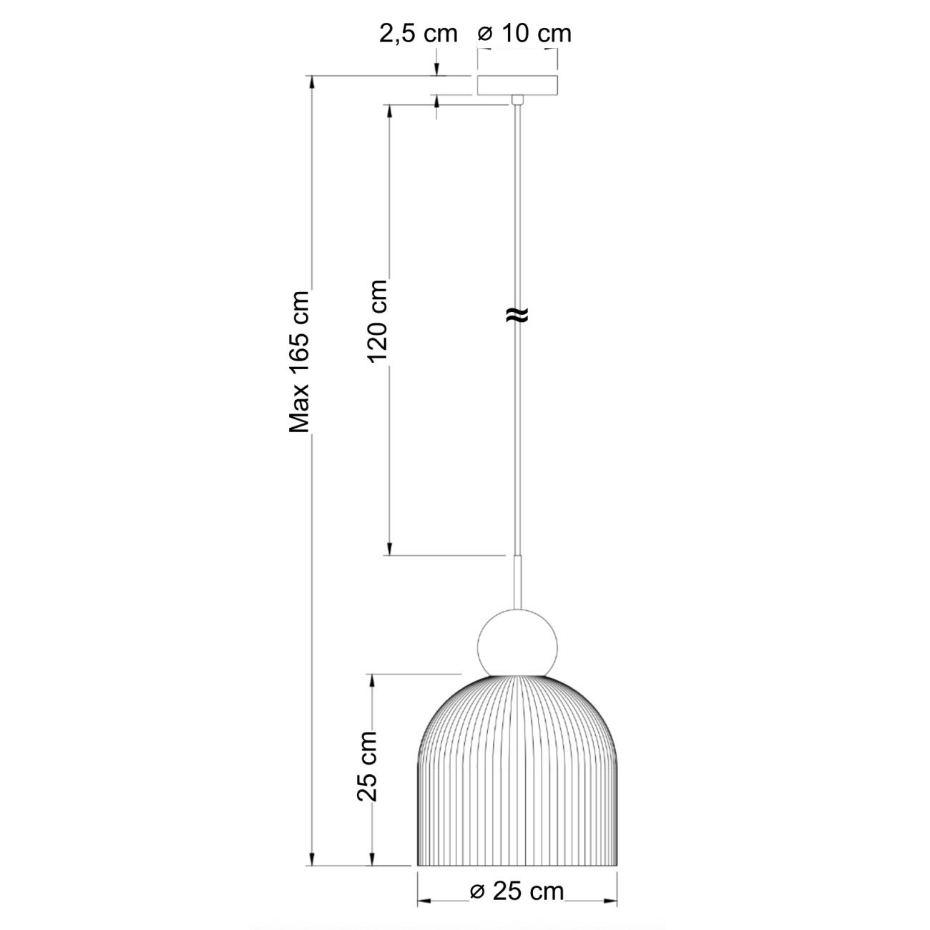Suspension verre nervuré rétro - YSOLDE