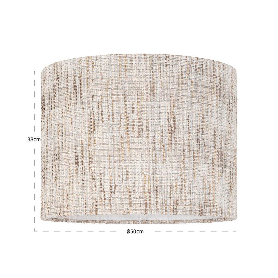 Abat-jour rond en polyester texturé pour grand pied de lampe