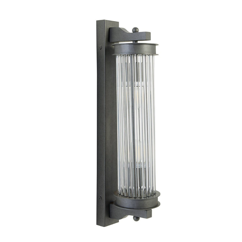 Applique tube verre métal gris