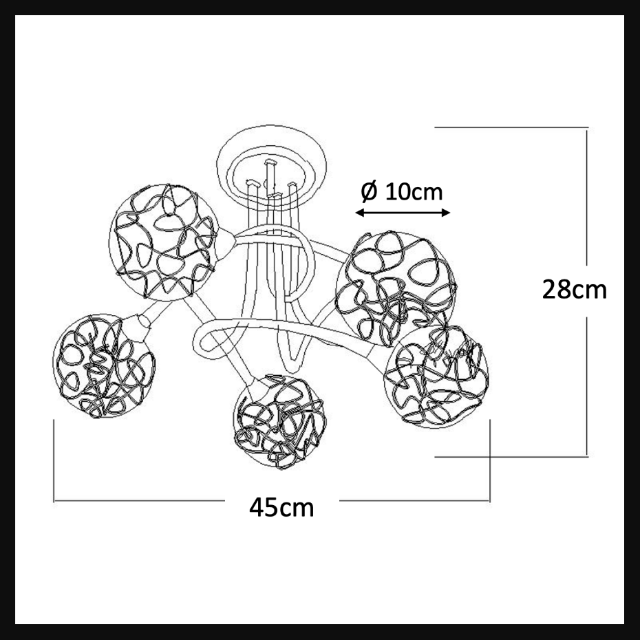 Plafonnier design à branches incurvées - APHYSE