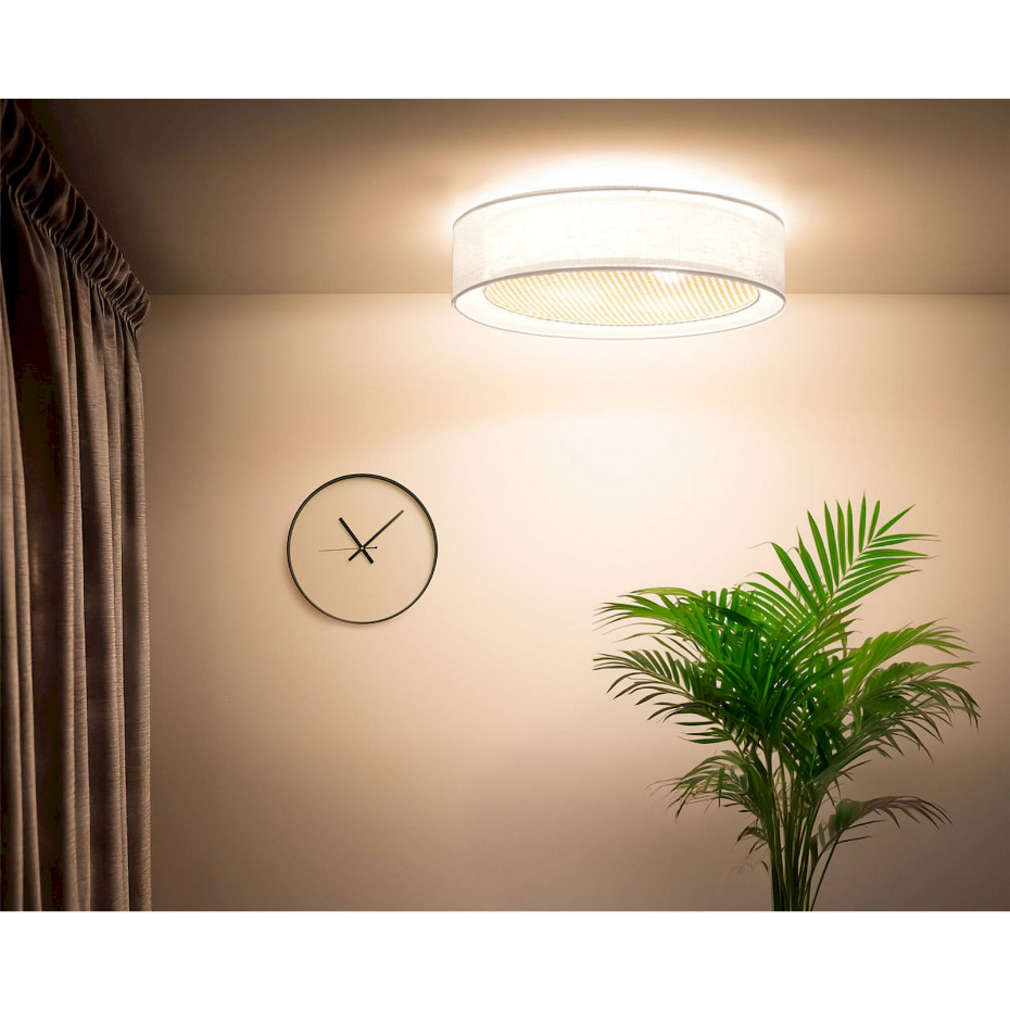 Plafonnier rond en tissu double couche Puro