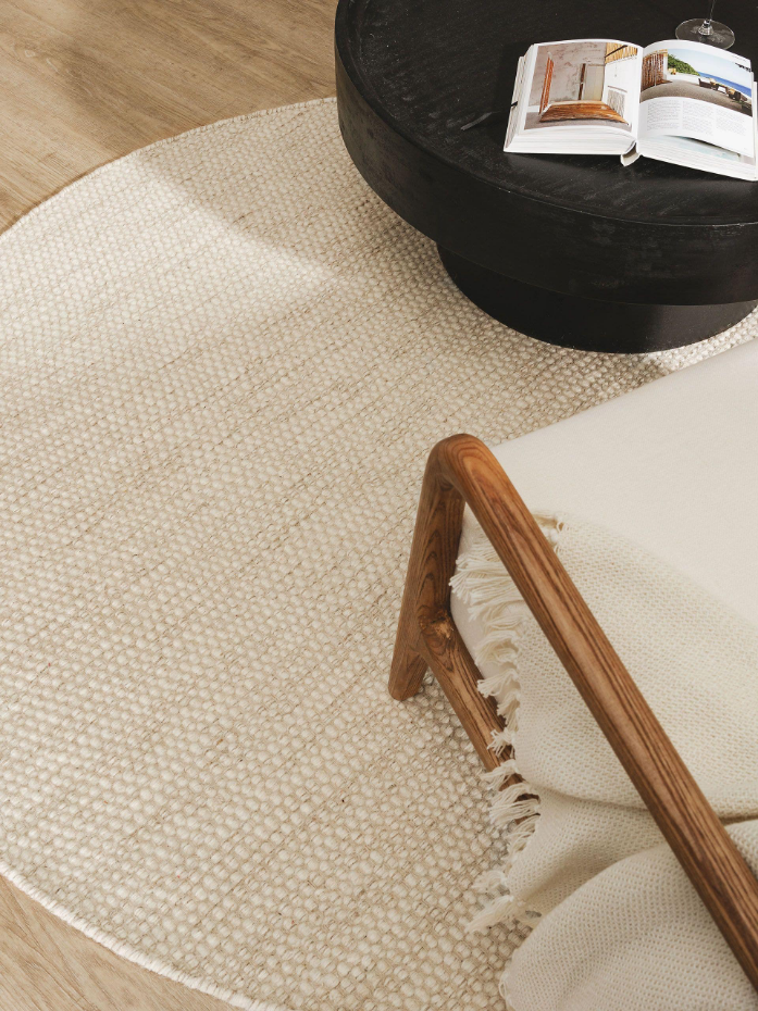 Tapis rond de laine tissé main ROCCO