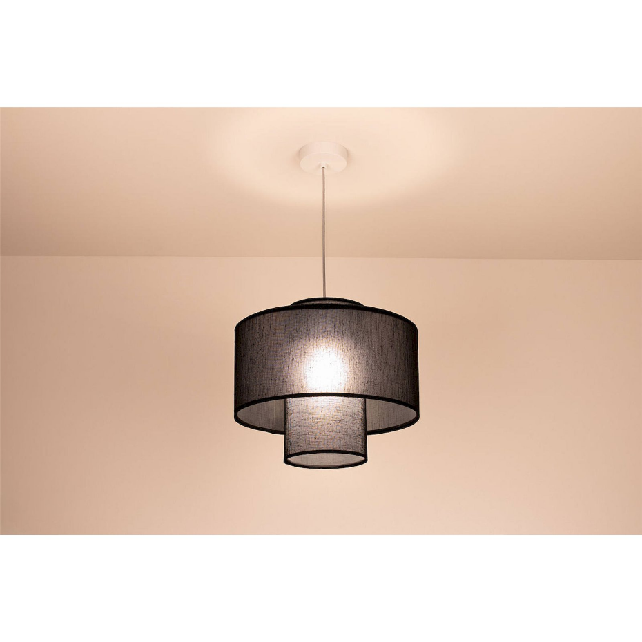 Suspension ronde en jute et lin Twin Light