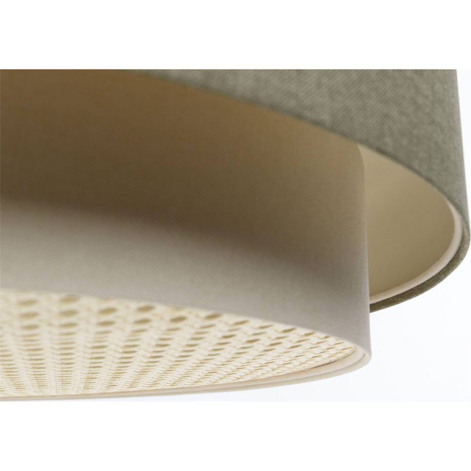 Suspension ronde en tissu et rotin Boho Elegant