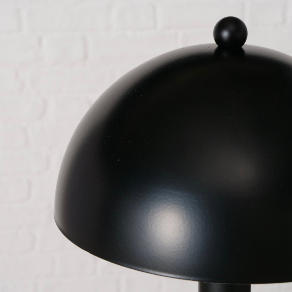 Lampe à poser champignon en métal noir 18x18x41cm