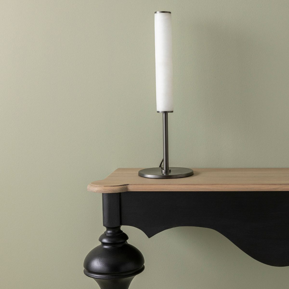 Lampe à poser en albâtre et métal H59 cm - MONTAIGNE