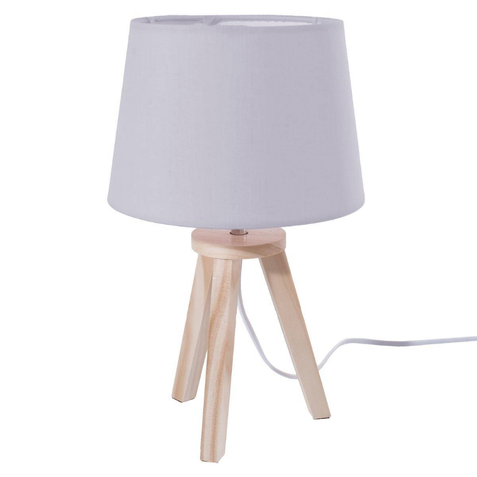 Lampe trépied enfant bois et tissu douceur