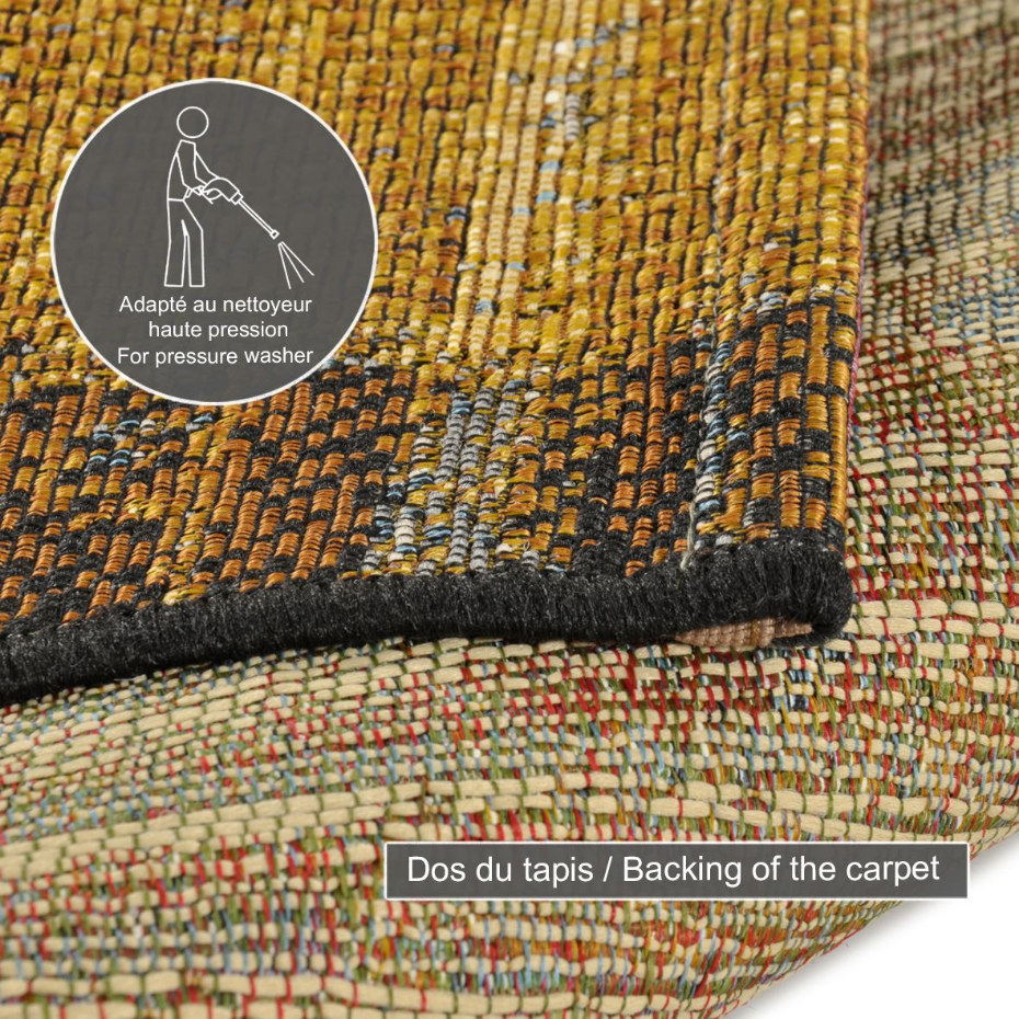 Tapis d'extérieur tissé plat à motifs géométriques - Aurora