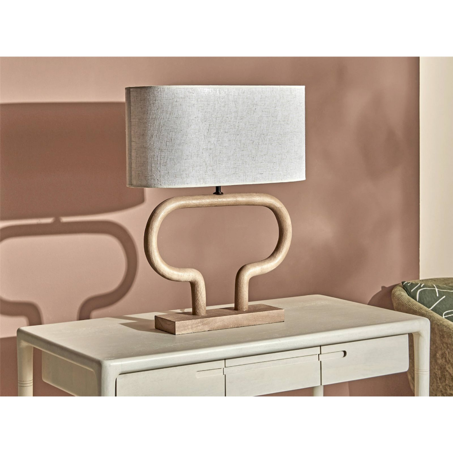 Lampe de table en bois de manguier rectangulaire