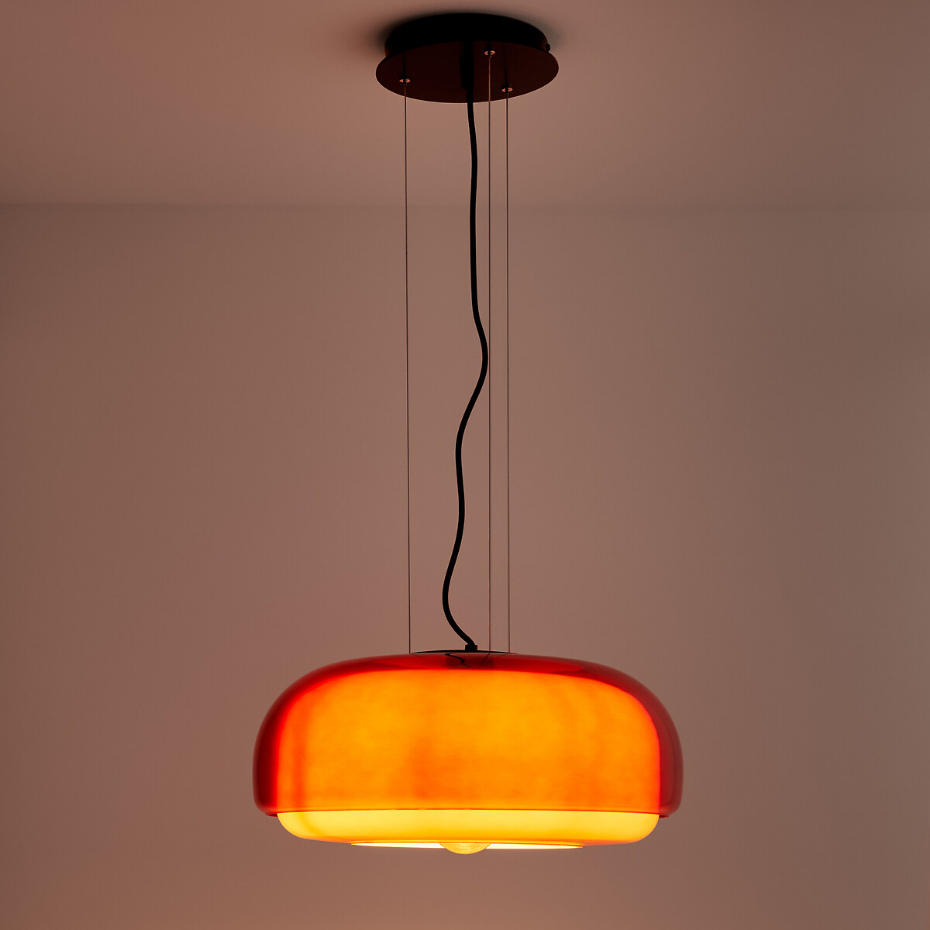Suspension en verre coloré Ø45 cm, Kinoko