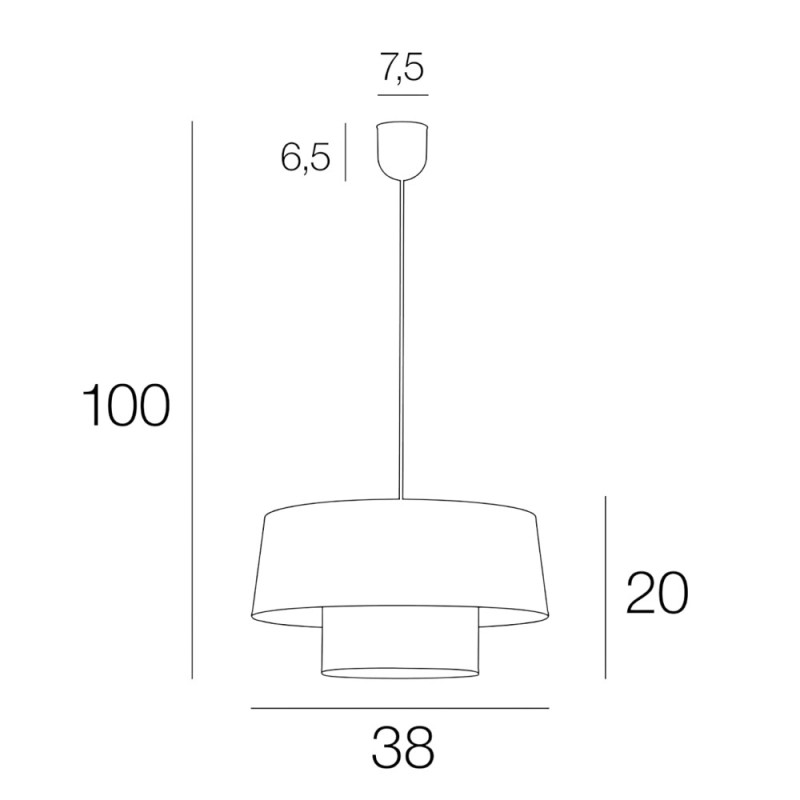 Suspension tissu blanc cassé D38 Malina