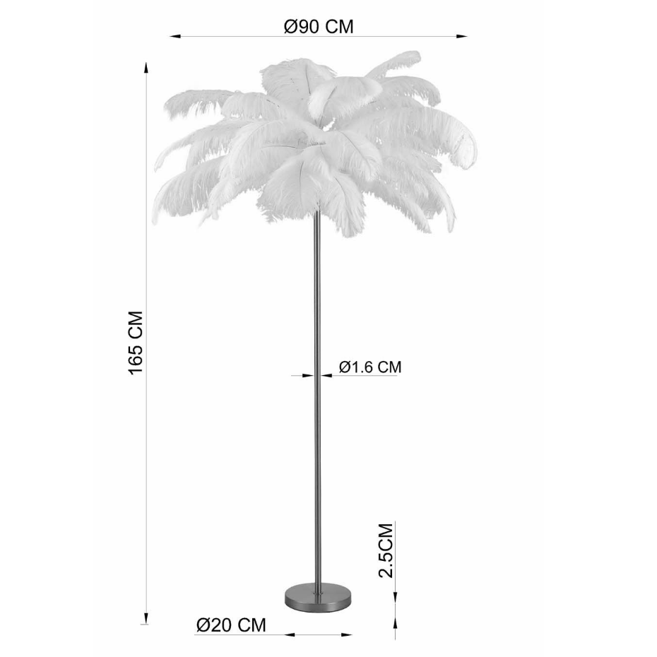 Lampadaire plumes 165cm marron
