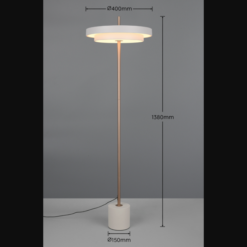 Lampadaire design en métal vintage, KEATON