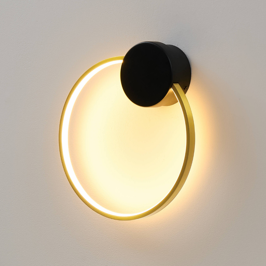 Applique circulaire LED anneau doré - ALISA