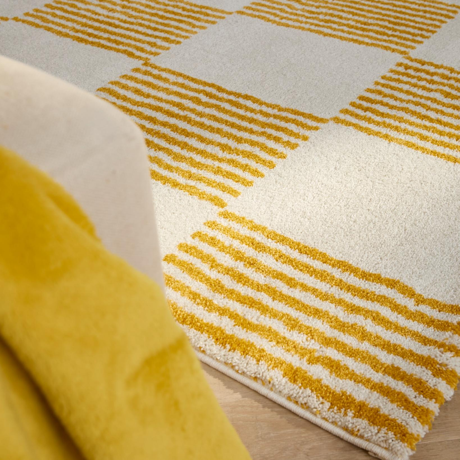 Tapis d'intérieur vintage à damier rayure GROOVY