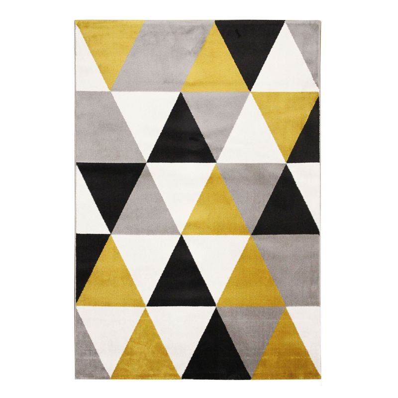 Tapis salon toucher laineux motif triangles  GEO SCANDI