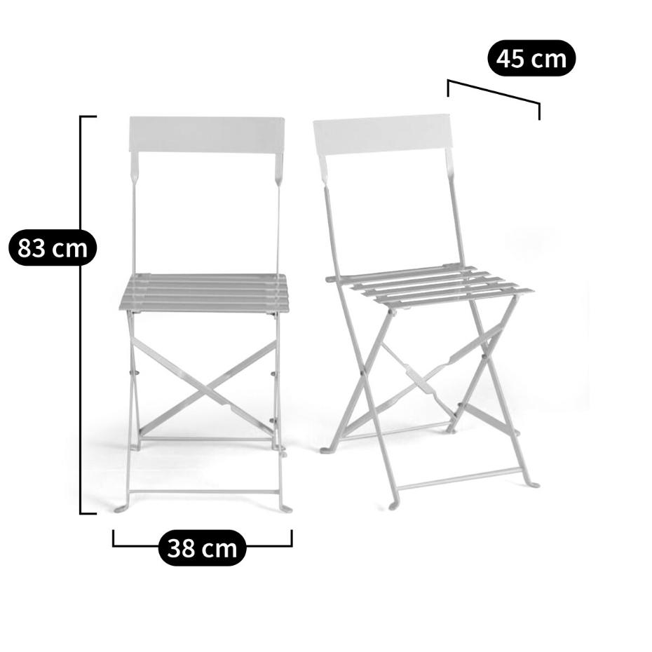 Lot de 2 chaises pliantes métal fer, Ozevan