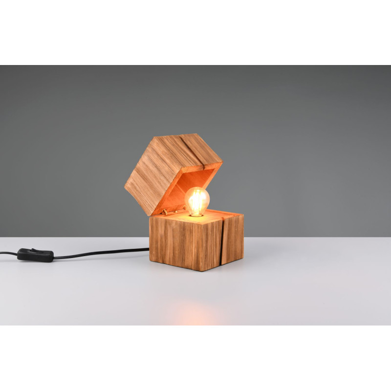 Lampe design en bois vintage, TRESOR