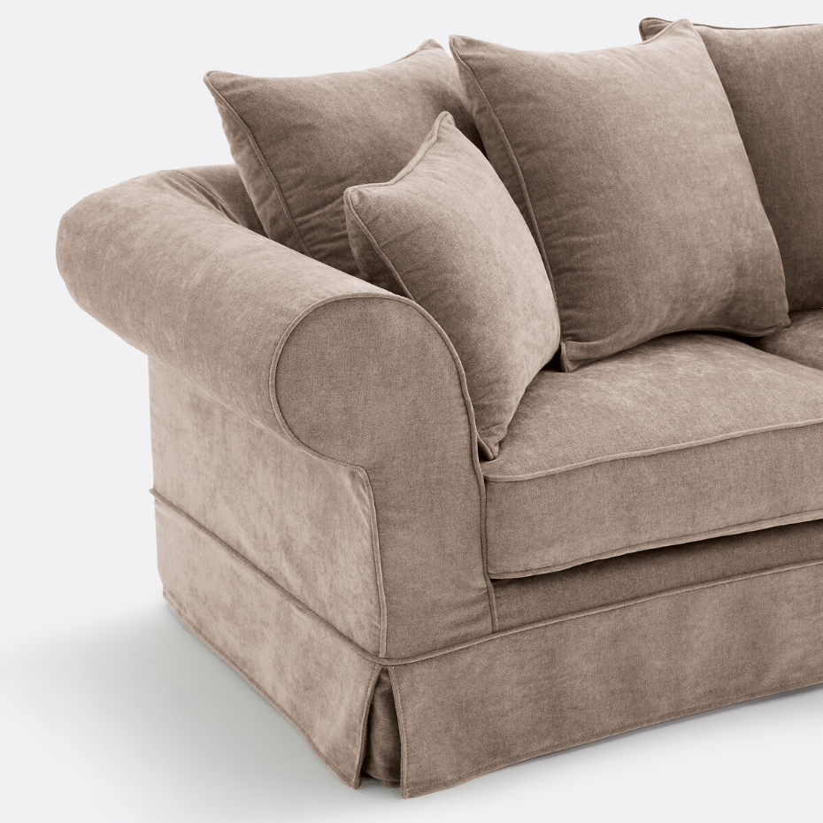 Canapé droit, convertible, 2 ou 3 places, en polyester chiné, ADELIA