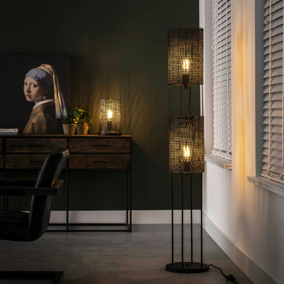 Lampe à poser en métal effet maille TRIBECA
