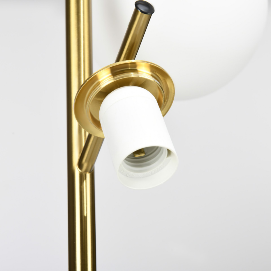 Lampadaire globe design néo-rétro 3 ampoules métal