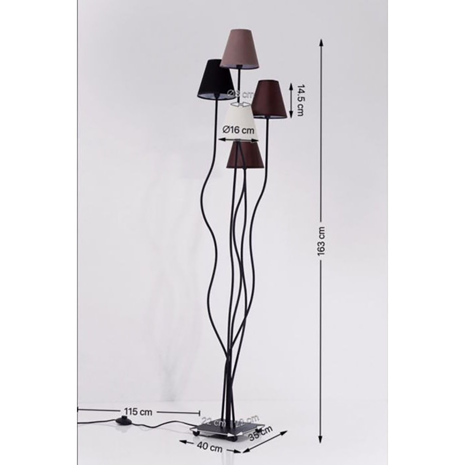 Lampadaire en acier et coton, FLEXIBLE