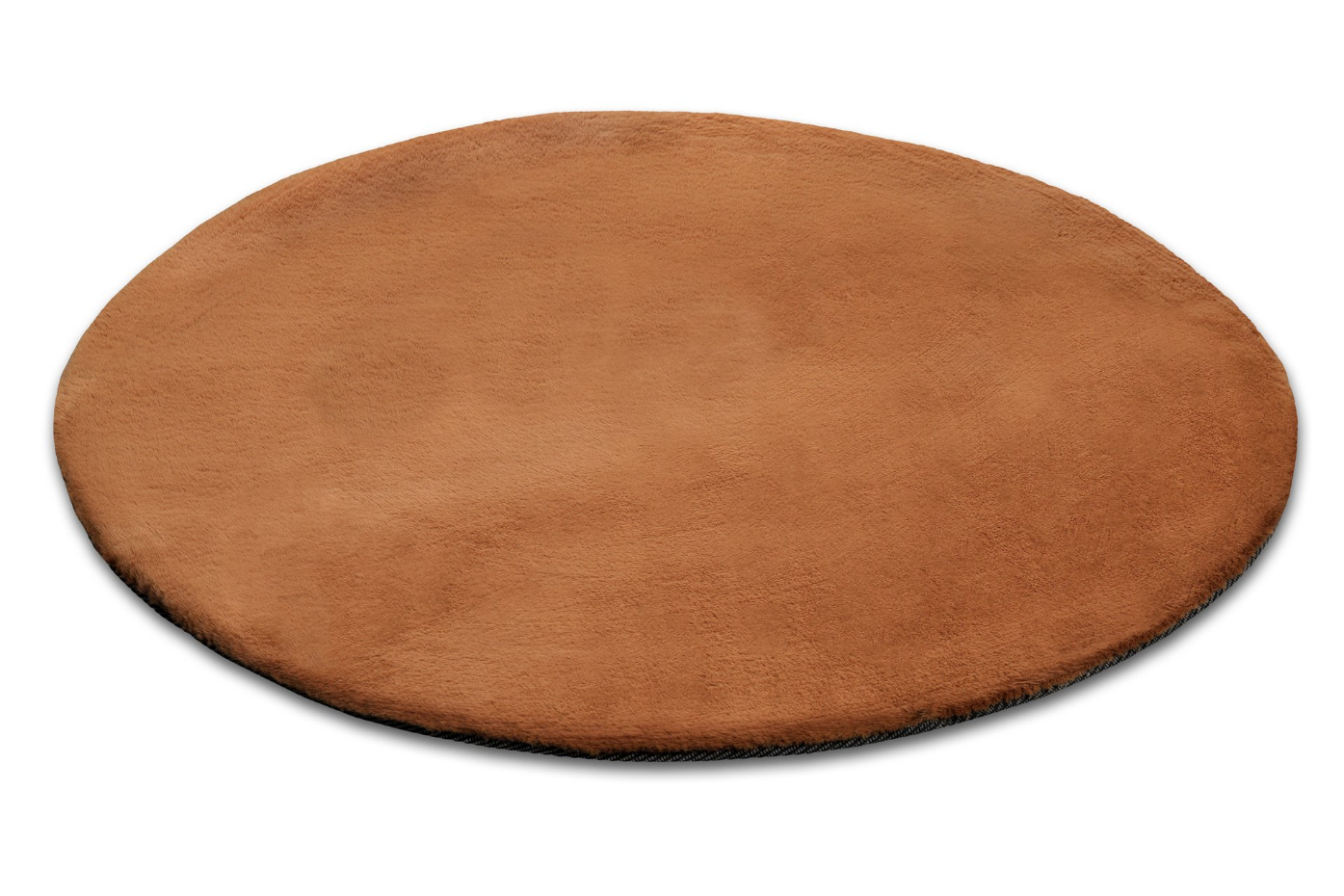 Tapis salon rond doux sensation peau de lapin ,  Anna