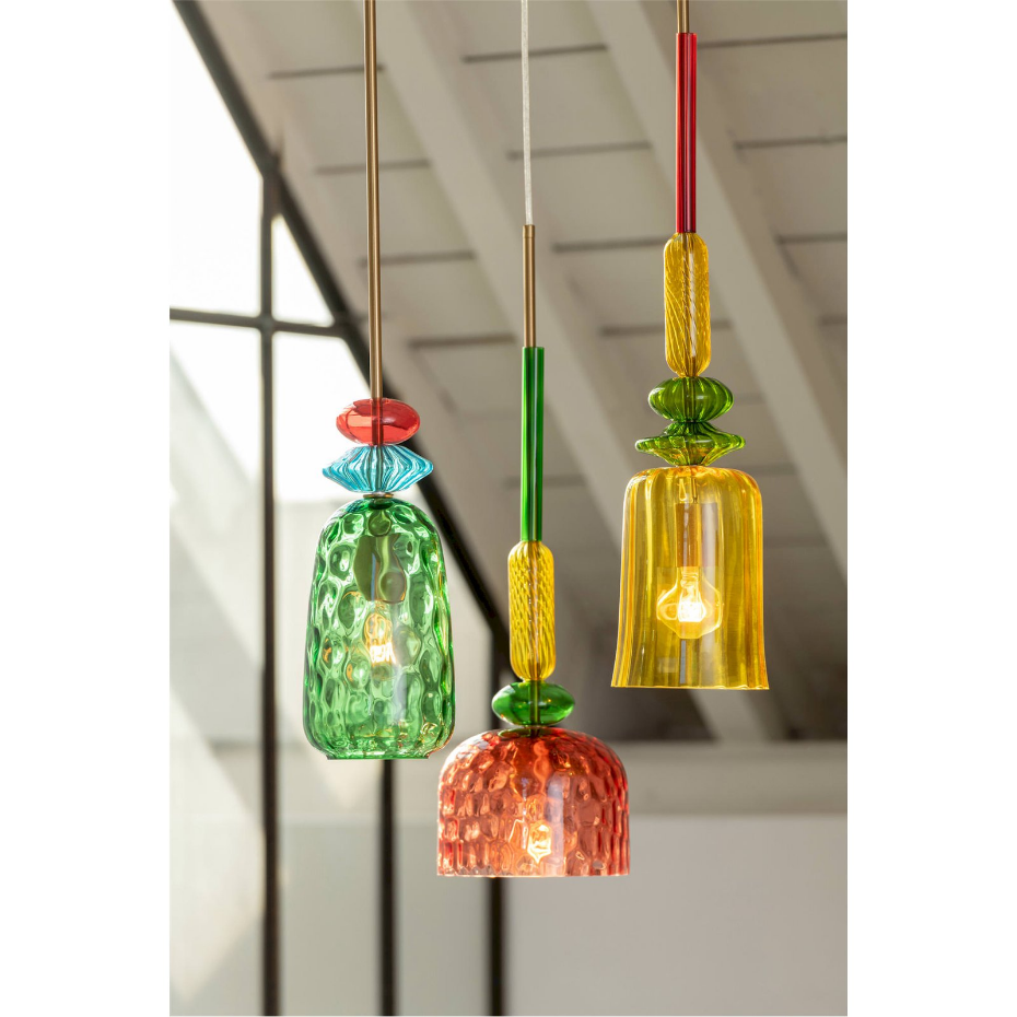 Suspension rectangulaire en verre pour salon moderne