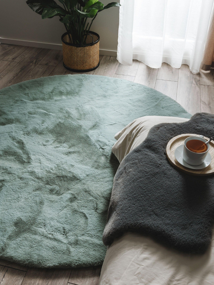 Tapis rond imitation fourrure DAVE