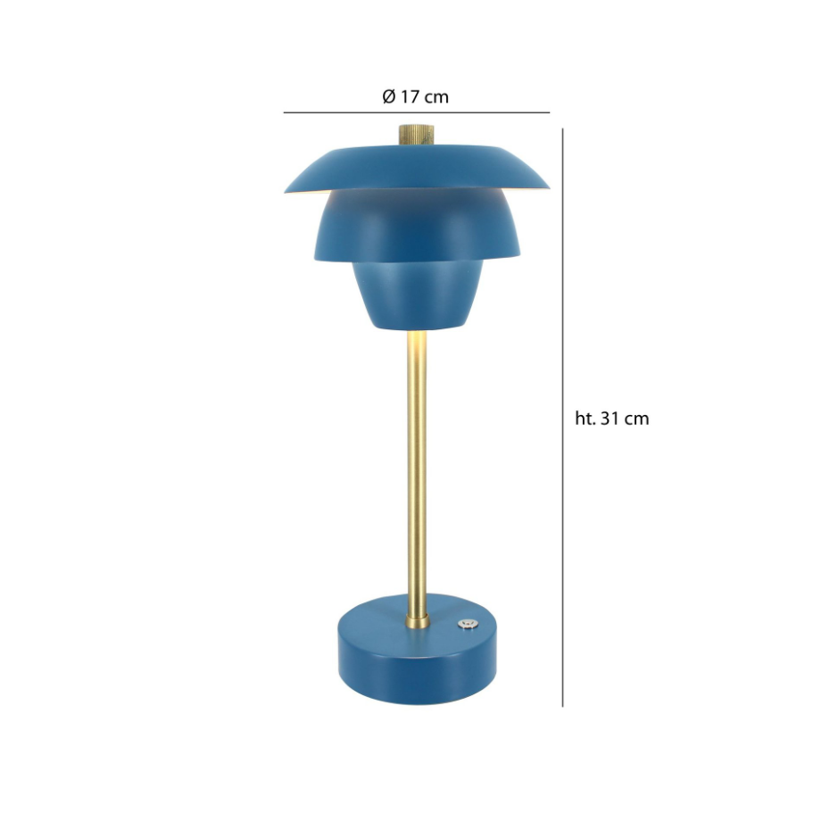Lampe à poser rechargeable en métal