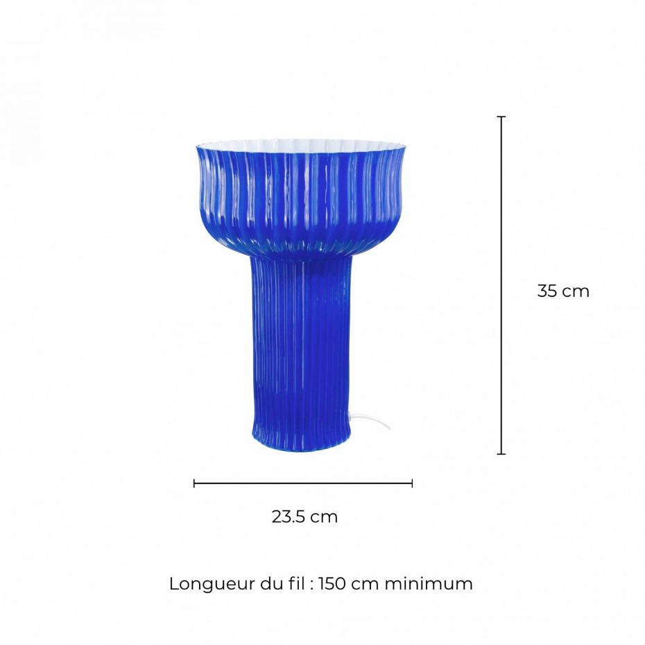 Lampe à poser en verre strié, NEMONE