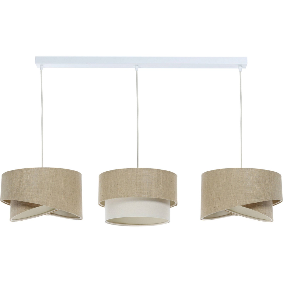 Suspension rectangulaire en jute et lin Boho