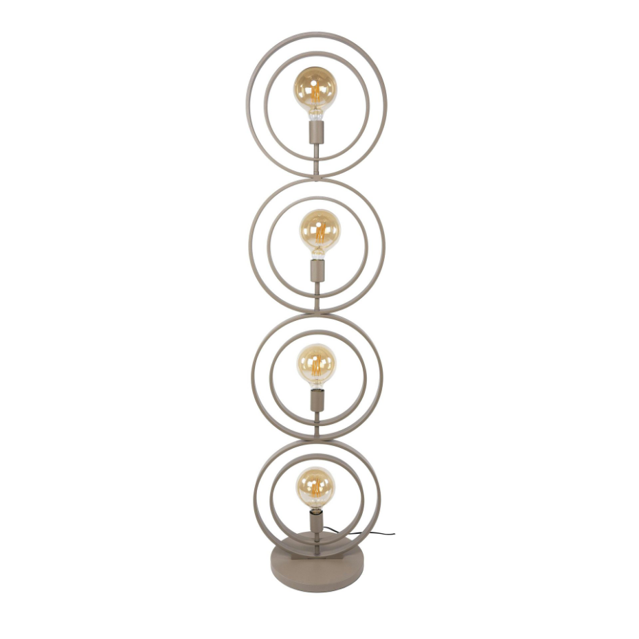 Lampadaire moderne beige 4 anneaux pivotants TRIBECA