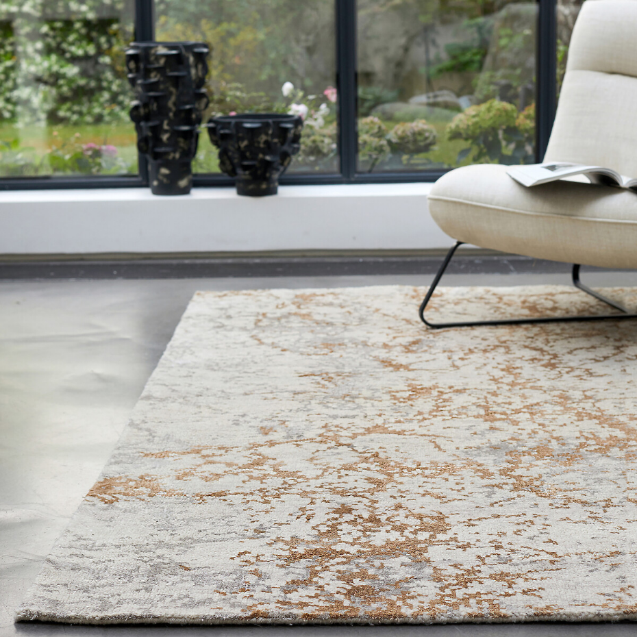 Tapis laine et Tencel™, noué main, Cryosol