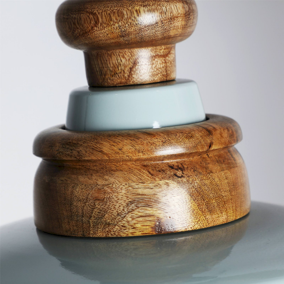 Suspension contemporaine en fer et bois naturel